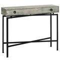 Daphnes Dinnette 42 in. Grey Reclaimed Wood & Black Console Accent Table DA3070081